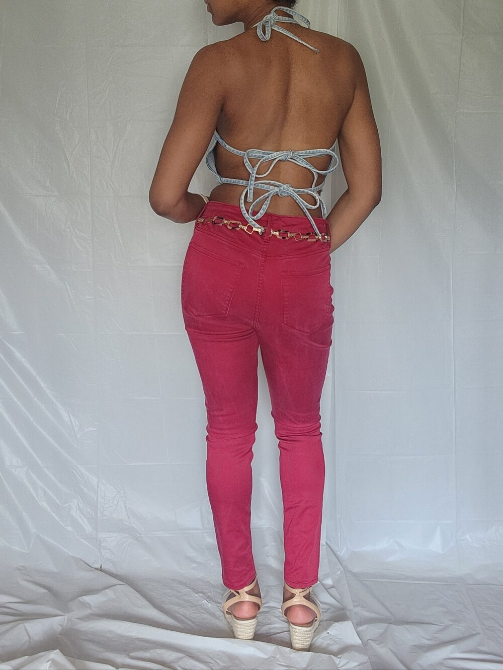 Rockstar Super Skinny High Rise Red Jeans - Picture 5 of 13